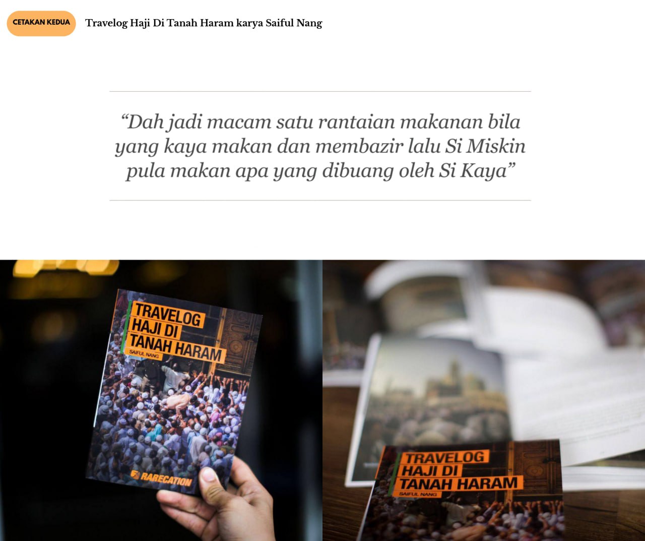 TRAVELOG HAJI DI TANAH HARAM by SAIFUL NANG